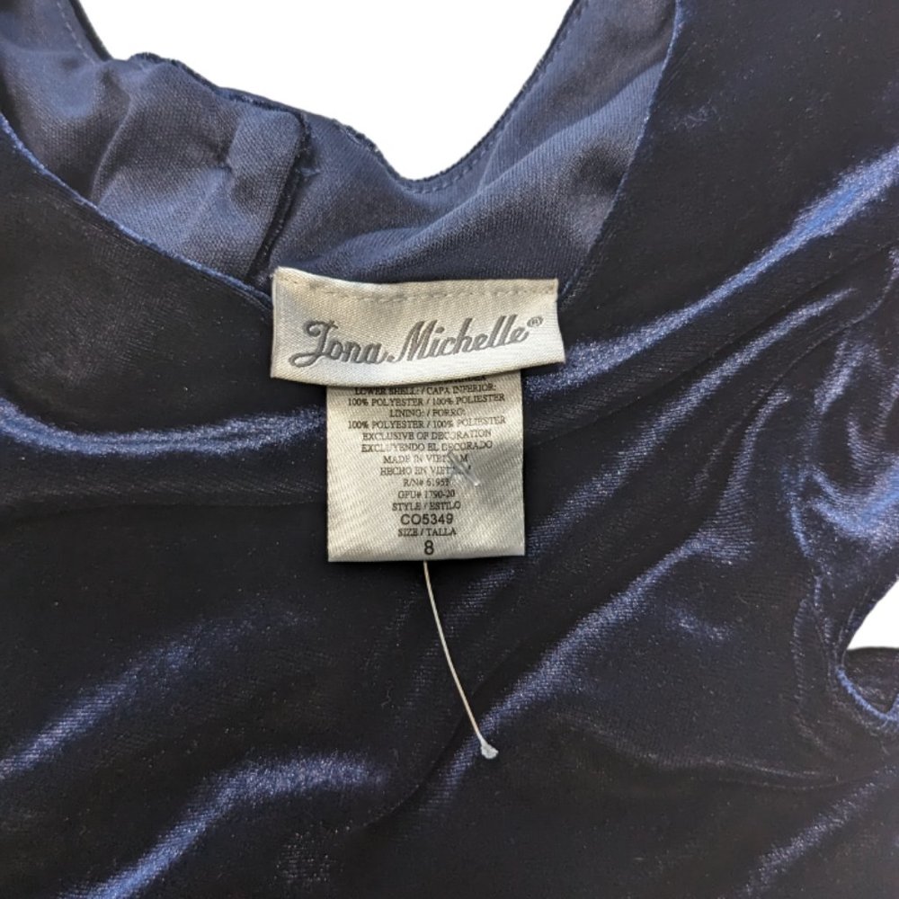 Joan Michele Blue Glitter StripeBow Special Occasion Dress Size 8 - Picture 5 of 7